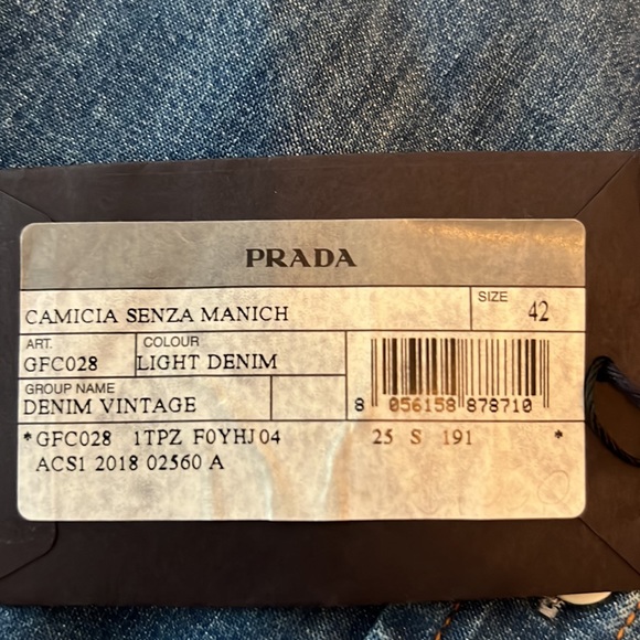 Authentic Prada Denim button down - Picture 6 of 8